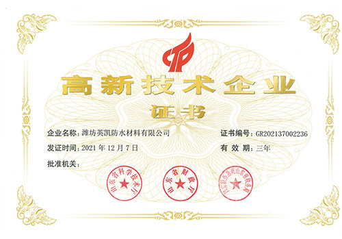 高新技術(shù)企業(yè)證書(shū)